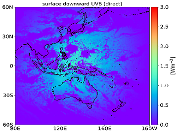 surface downward UVB (direct)